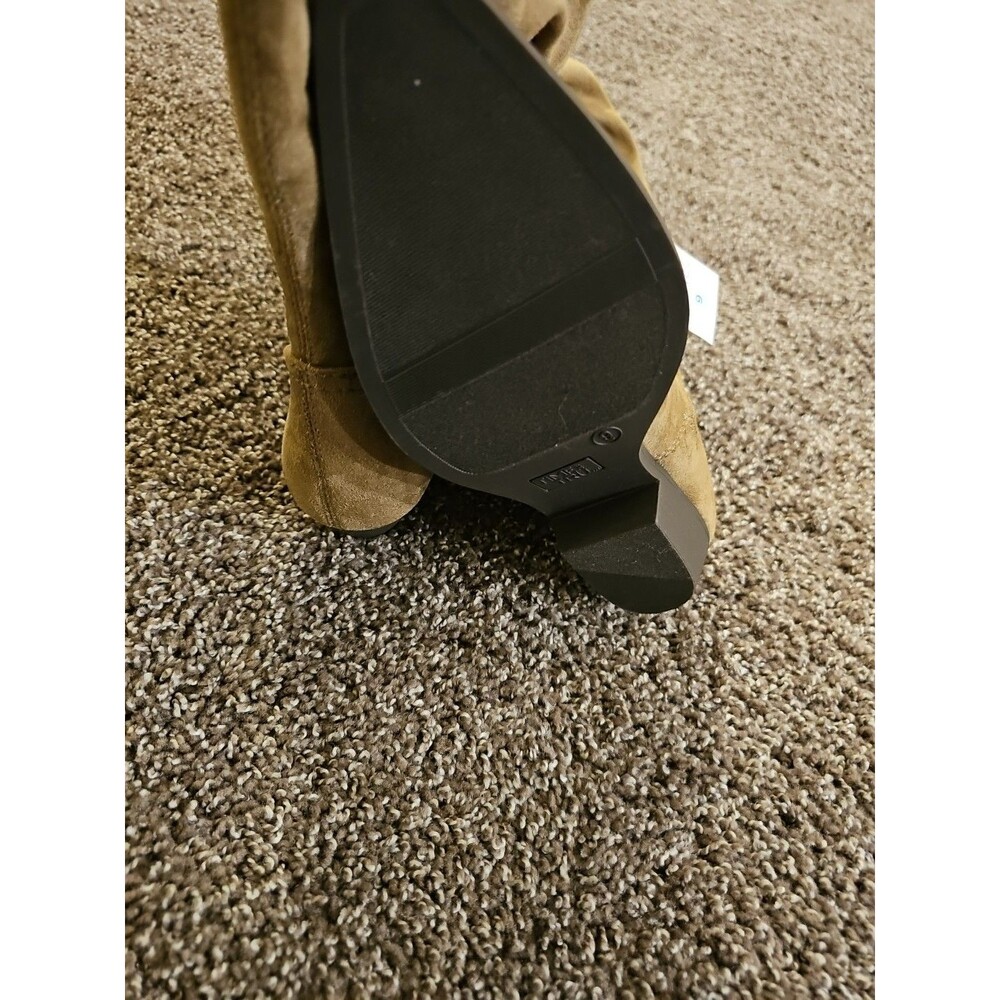 Time & Tru Faux Suede Western Over The Knee Boot Memory Foam Taupe Size 9 - Picture 8 of 8